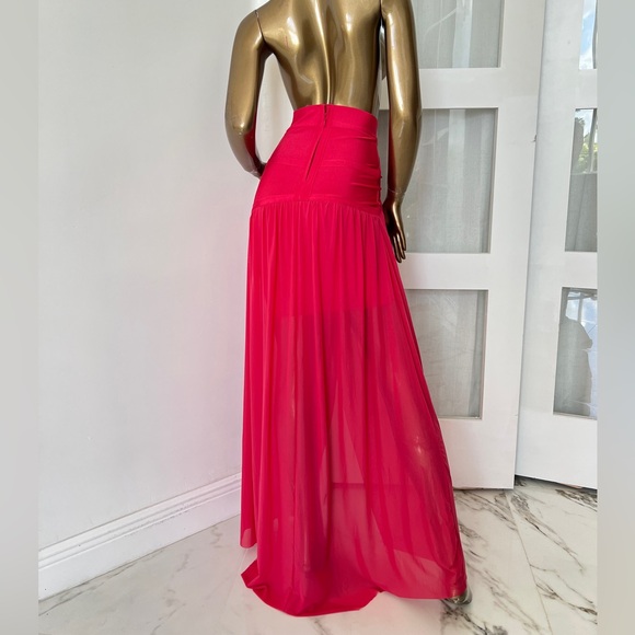 WOW Couture Vibrant Pink Maxi Skirt - Picture 4 of 5
